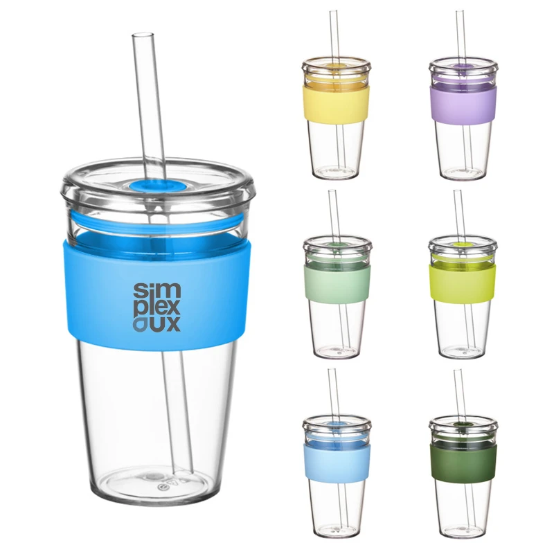 16 oz tritan straw tumbler with silicone sleeve