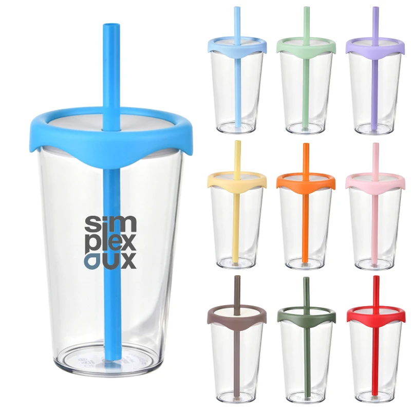 17 oz reusable tritan straw tumbler