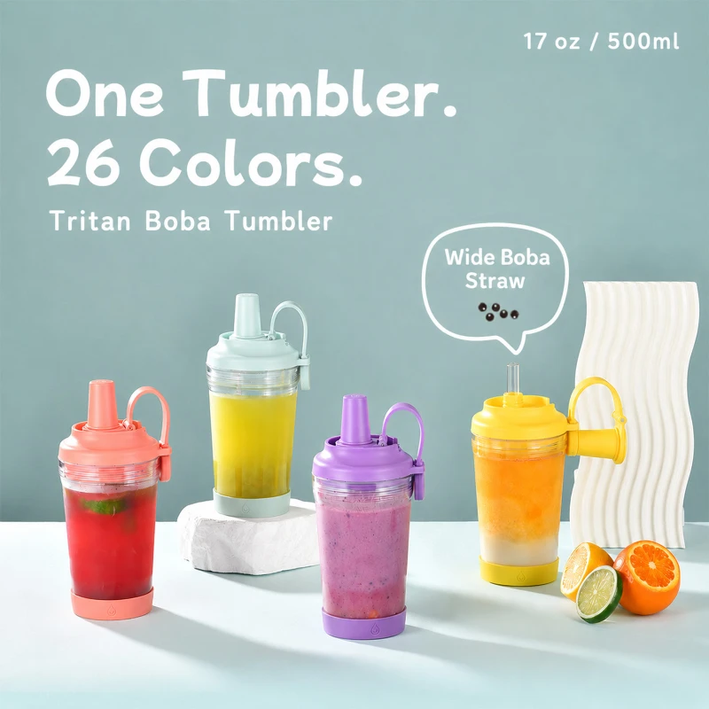 17 oz tritan wide straw tumbler with magnetic cap