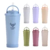 24 oz ceramic lined vacuum tumbler with 2 in 1 sip & straw lid