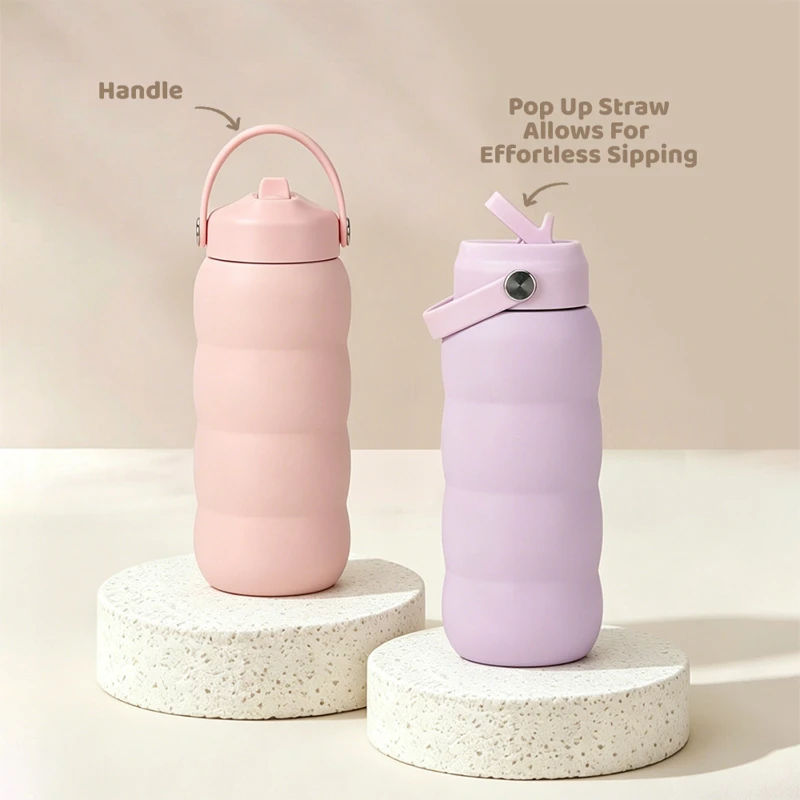 21 oz vacuum tumbler with handle & pop up straw lid