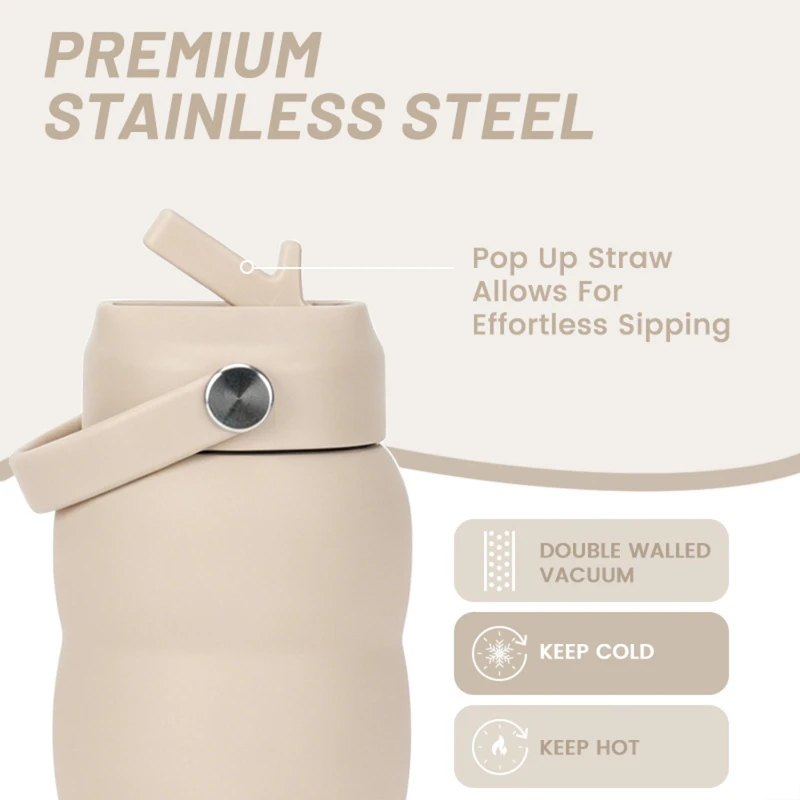21 oz vacuum tumbler with handle & pop up straw lid