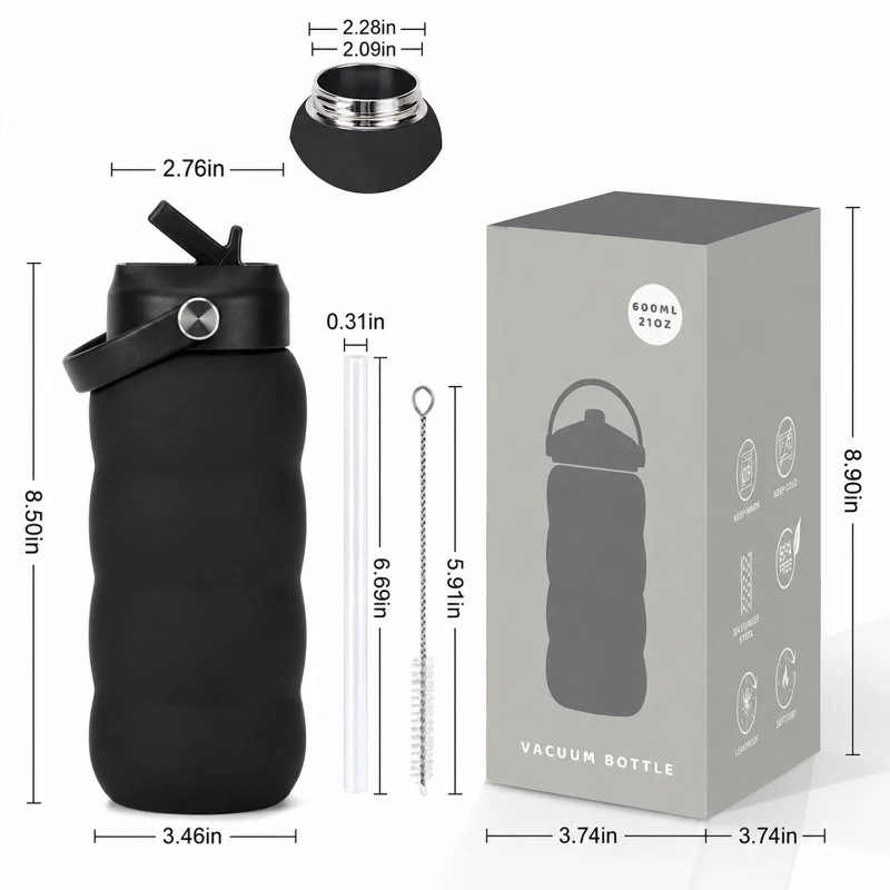 21 oz vacuum tumbler with handle & pop up straw lid