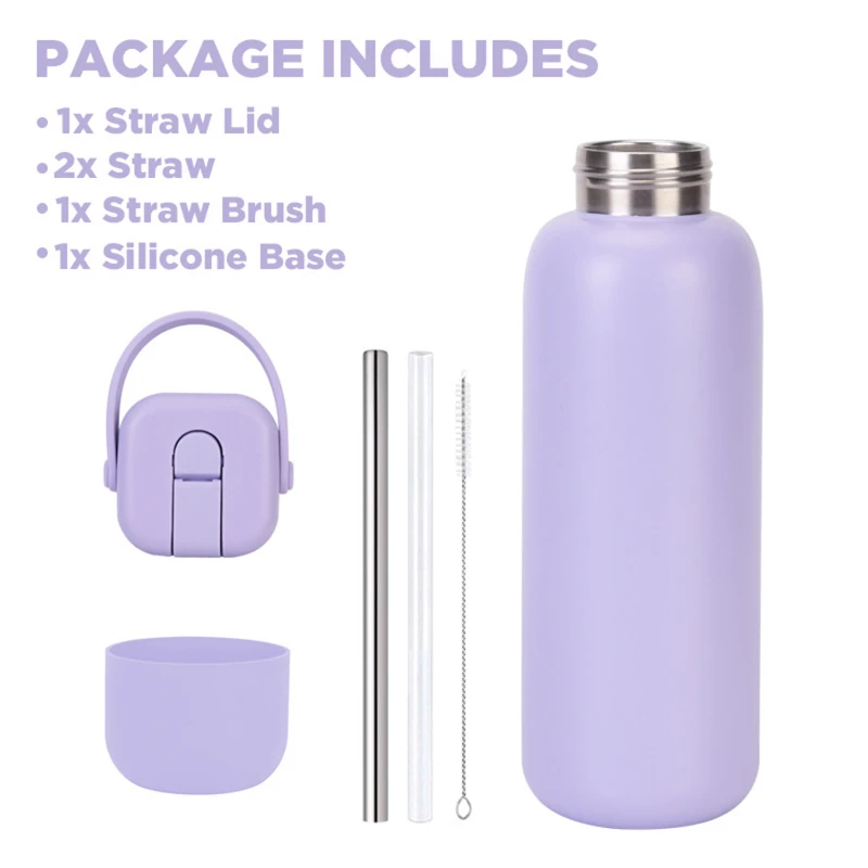 32 oz vacuum insulated tumbler with handle & straw lid