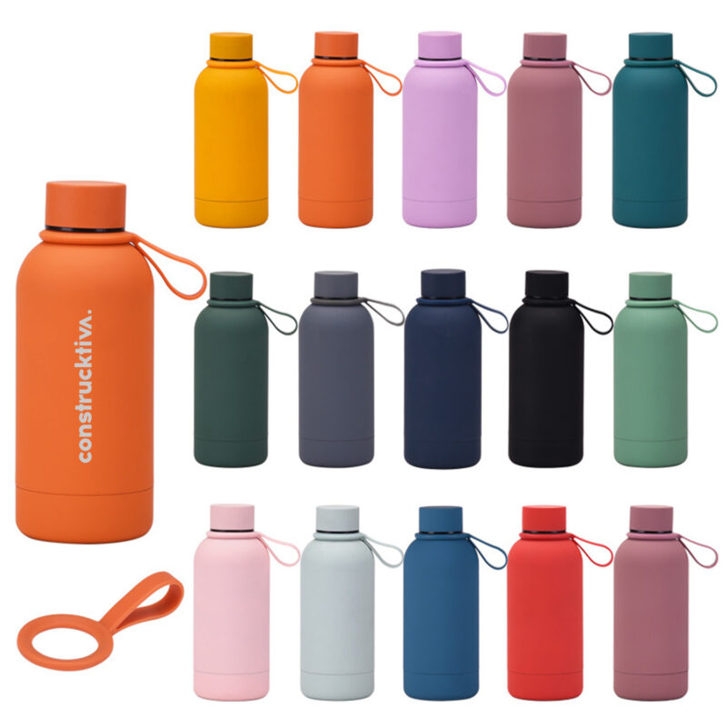 12 oz stainless steel vacuum bottle with carry loop