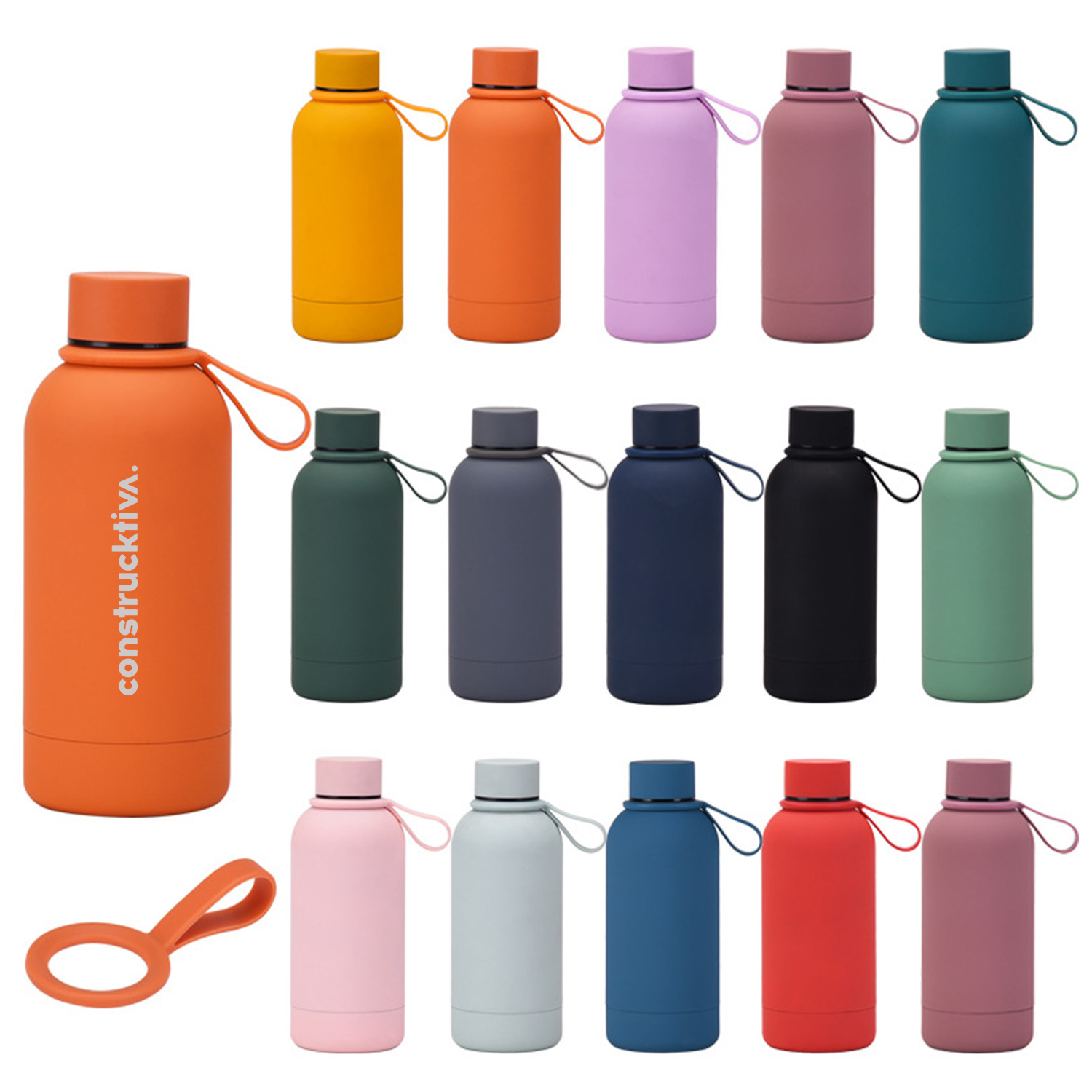 12 oz stainless steel vacuum bottle with carry loop