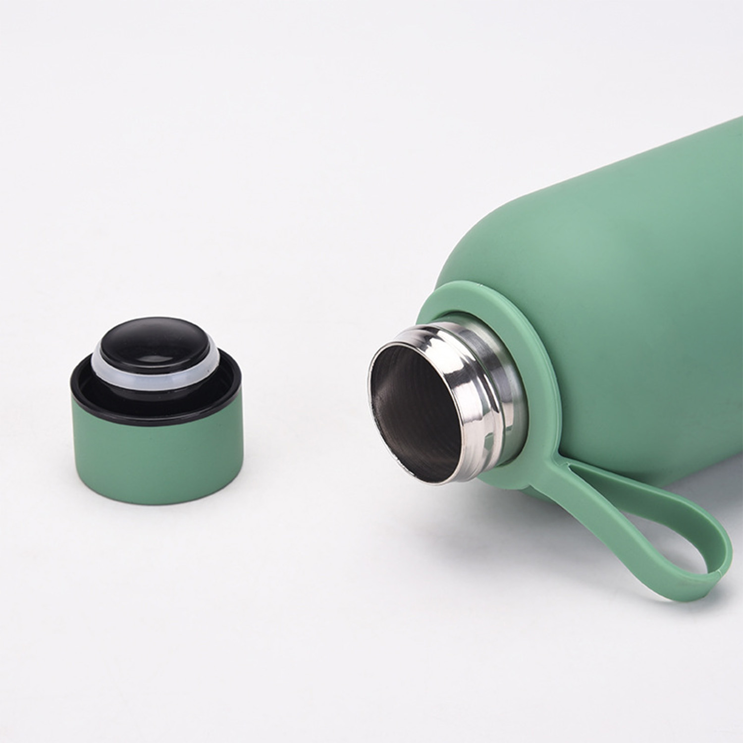 12 oz stainless steel vacuum bottle with carry loop