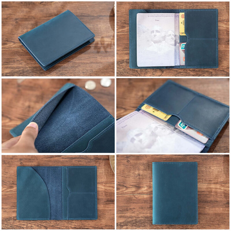 full grain leather passport holder