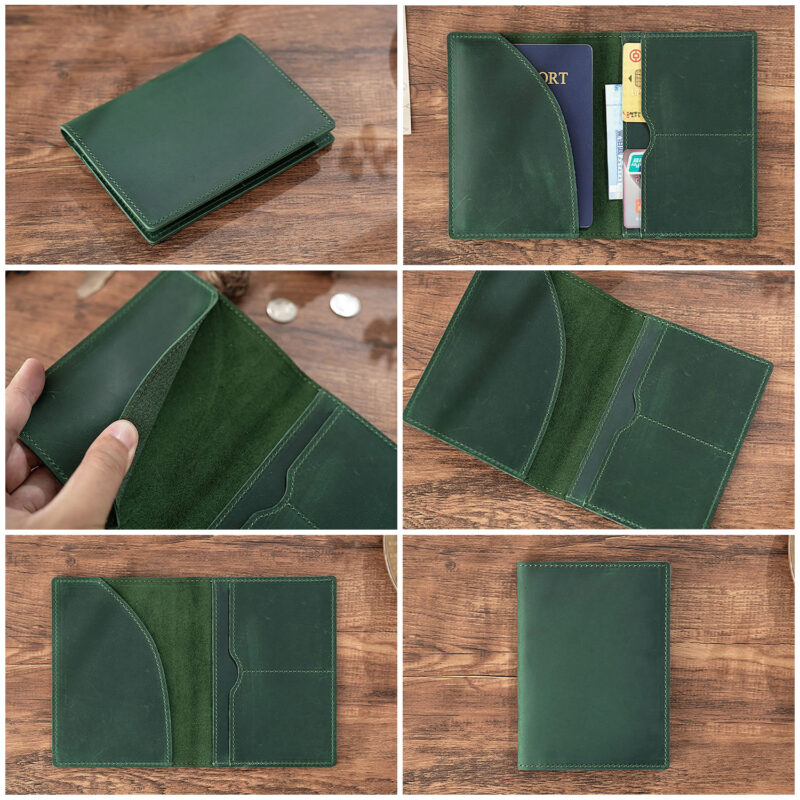 full grain leather passport holder