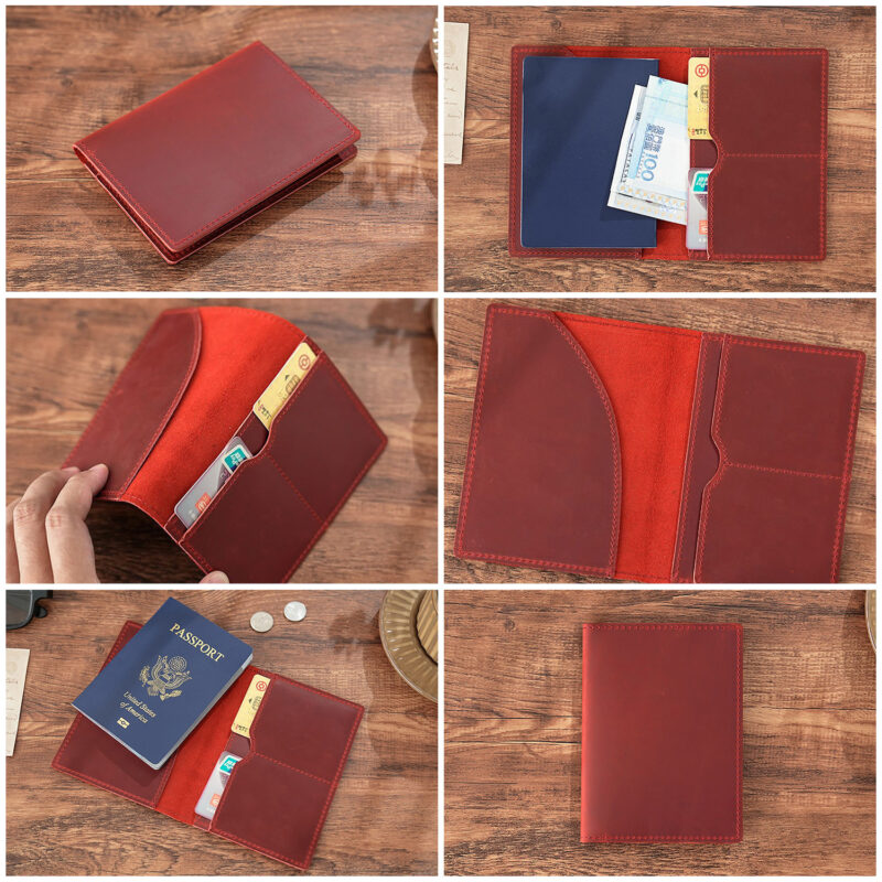 full grain leather passport holder