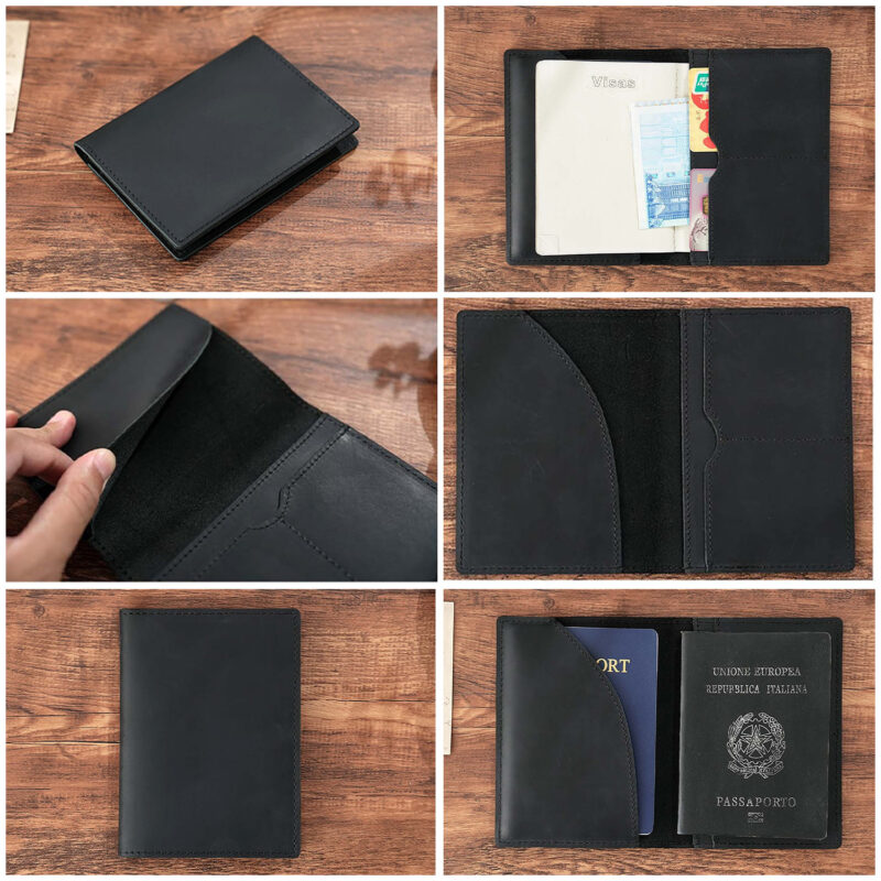 full grain leather passport holder
