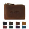 12 card full grain leather zip wallet