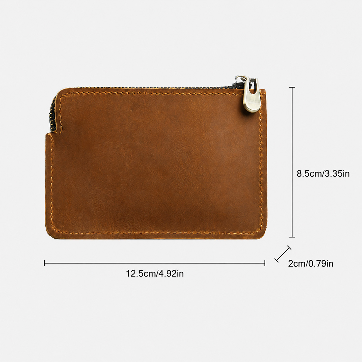 12 card full grain leather zippered belt loop card wallet