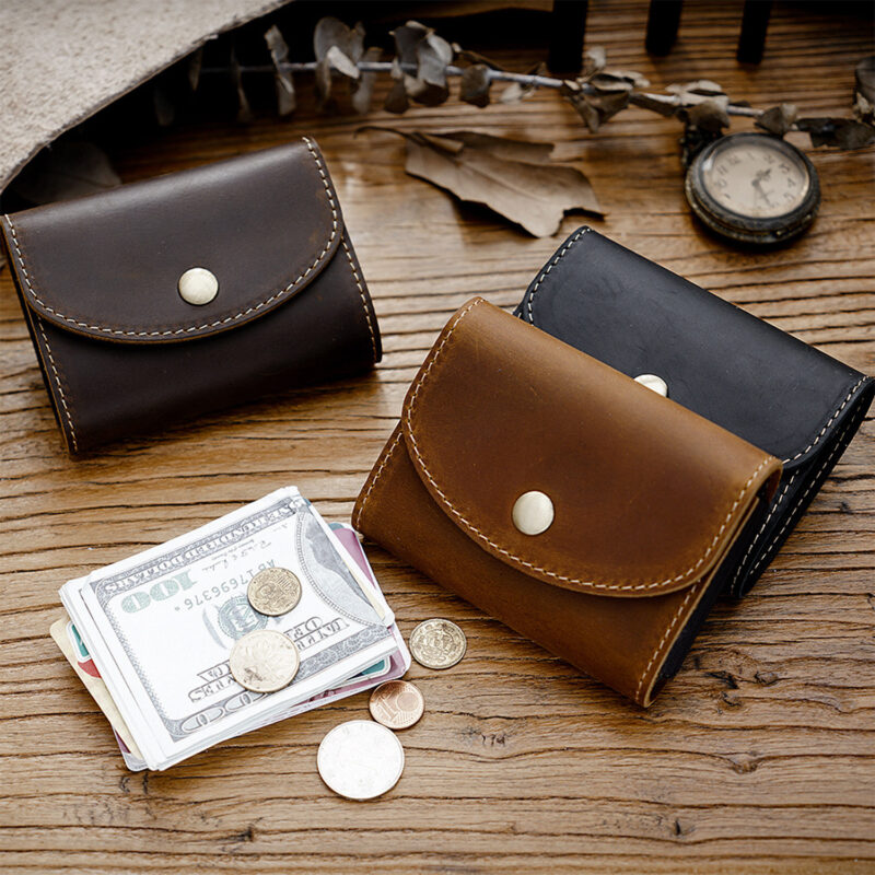 12 card full grain leather accordion wallet