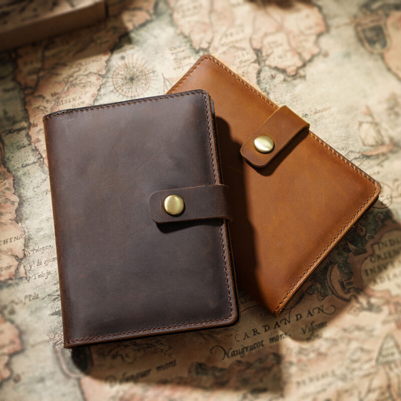 full grain leather passport wallet