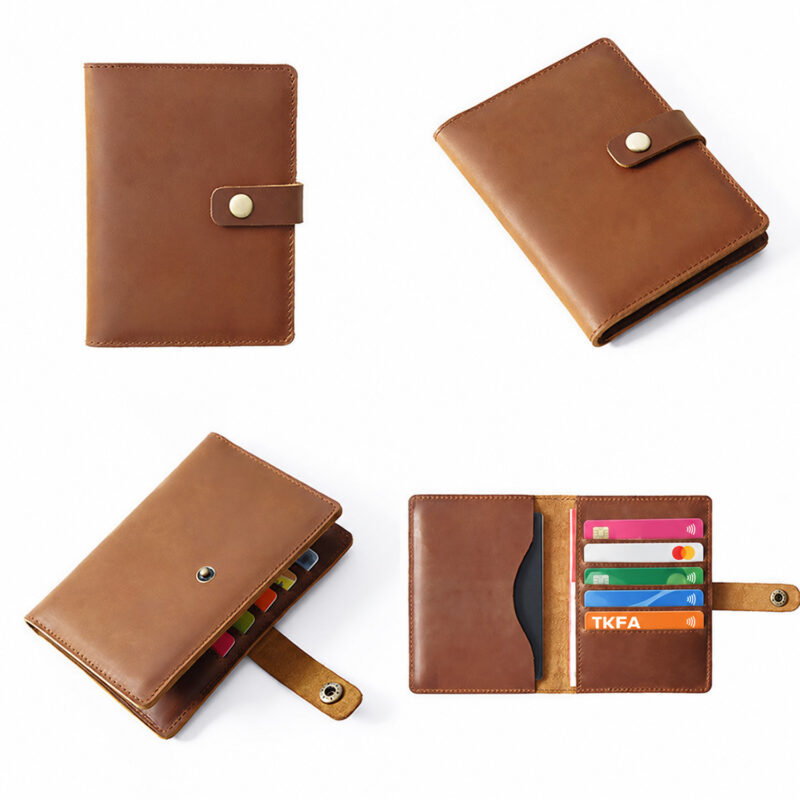 full grain leather passport wallet