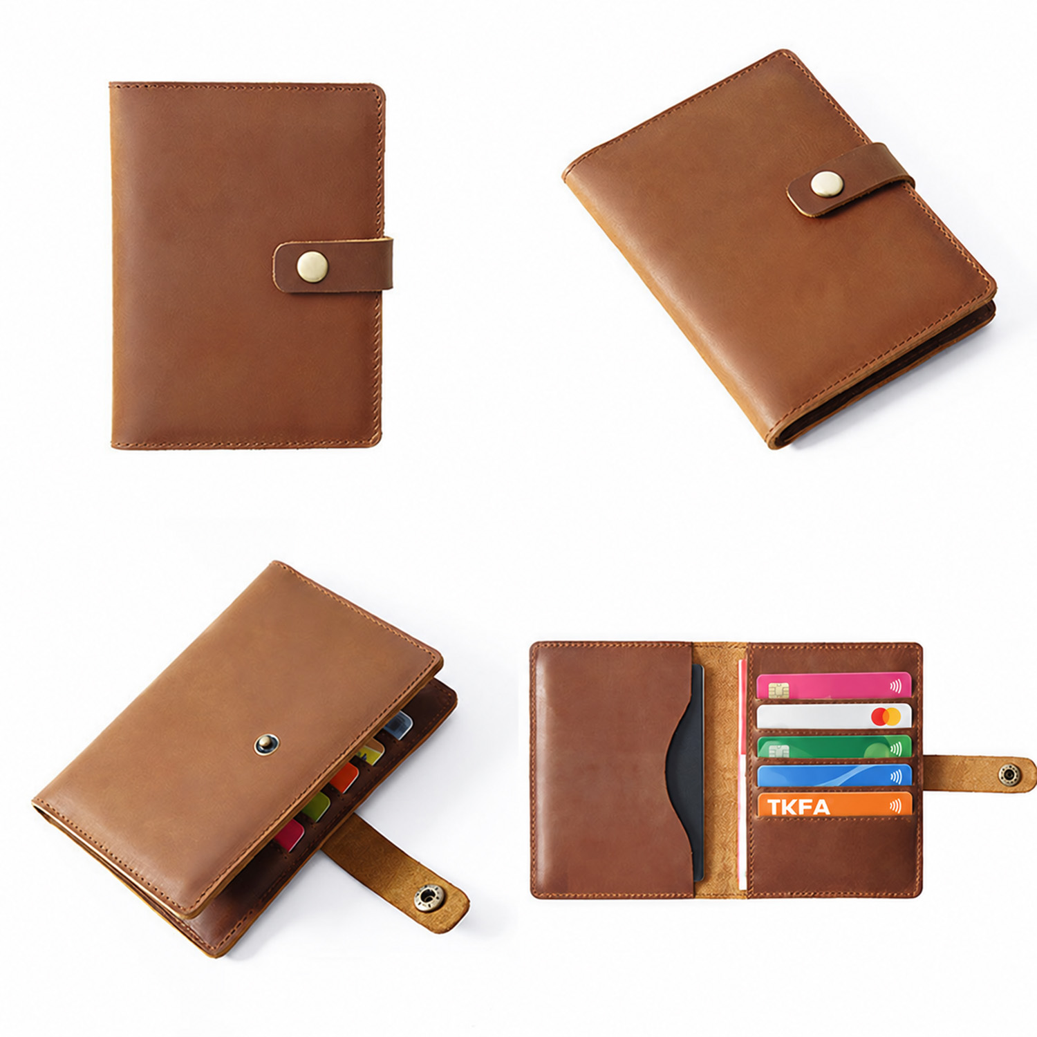 full grain leather passport wallet