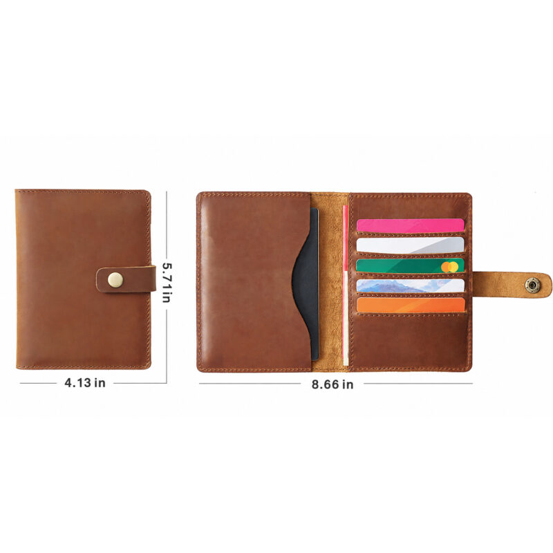 full grain leather passport wallet